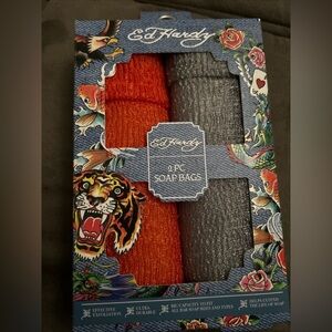 Ed Hardy 2 Pack Microfiber Exfoliating/Cleansing Bar Soap Saver Bags New